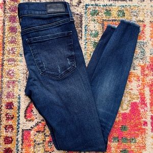 Express Mid Rise Dark Wash Denim Perfect Ankle Legging size 0R